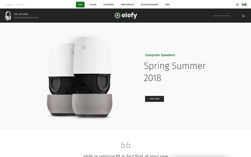 elefy digital store prestashop тема
