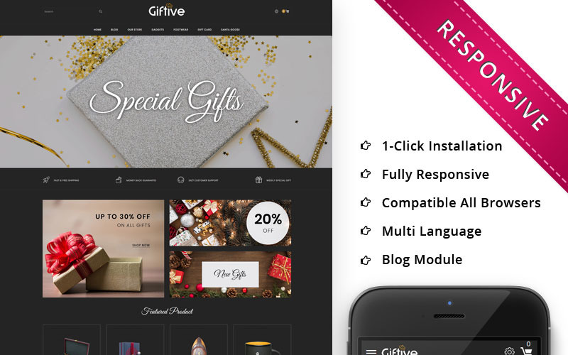 Giftive - O modelo OpenCart responsivo da loja de presentes