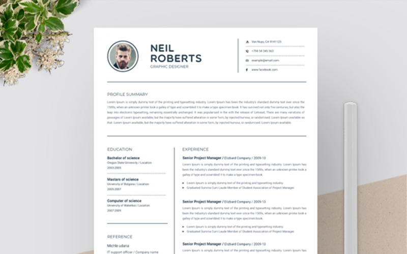 Download Резюме "Neil Roberts - Resume Template" / Neil Roberts - Resume Template - Резюме на тему графика a4,clean resume,cv,cv clean,cv doc,cv elegant,cv template,elegant resume,modern resume,professional resume,resume,resume clean,resume creative,resume cv,resume design,resume minimal,resume pa