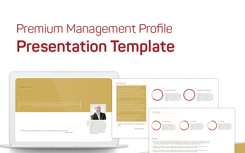 Modelo de PowerPoint de perfil de gerenciamento premium