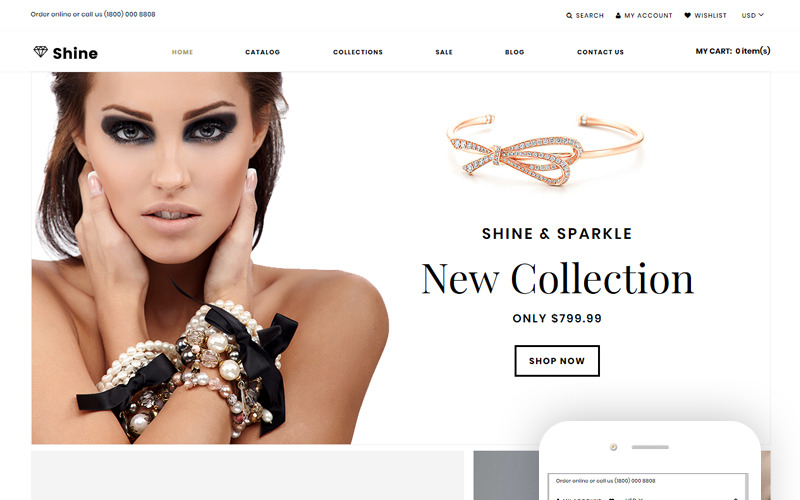 тема ювелирного магазина clean shopify