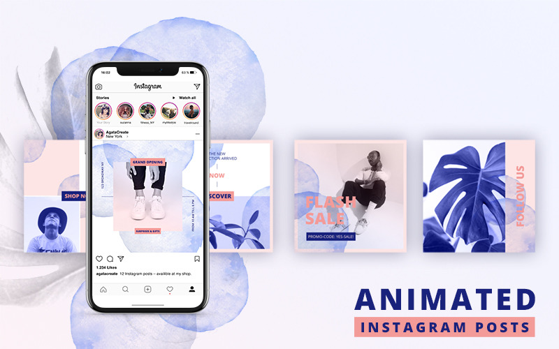 Download Шаблон для соцсетей "ANIMATED Instagram Posts – Bold Social Media Template" / ANIMATED Instagram Posts – Bold Social Media Template - Шаблон для соцсетей на тему графика animated animation instagram post posts posting template watercolor gradient colorful video minimalist minimalism clean simple modern circle fashion lifestyle blog