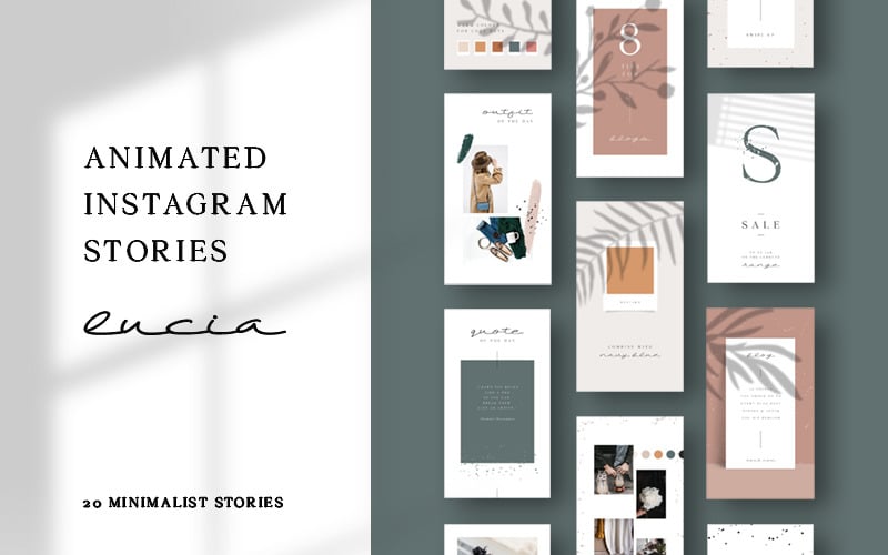 Анимированные истории из Instagram - шаблон для социальных сетей Lucia