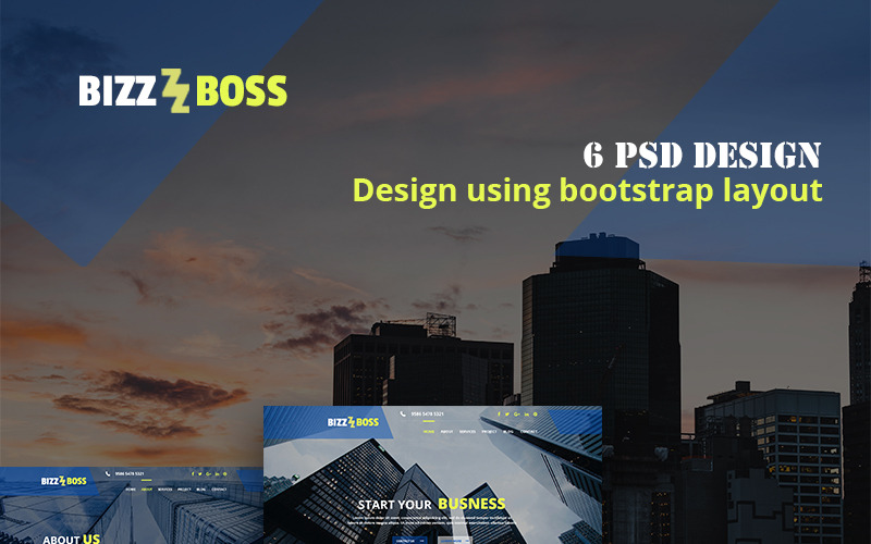 BizzBoss - багатоцільовий корпоративний шаблон PSD