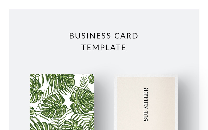 Download Фирменный стиль "Botanical Business Card - Corporate Identity Template" / Botanical Business Card - Corporate Identity Template - Фирменный стиль на тему графика business card template leav leaves tropical palm minimalist minimalism female feminine clean simple corporate design monstera print personal name beauty