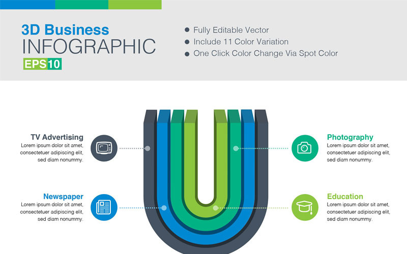 3D-s vektor infographic elemek