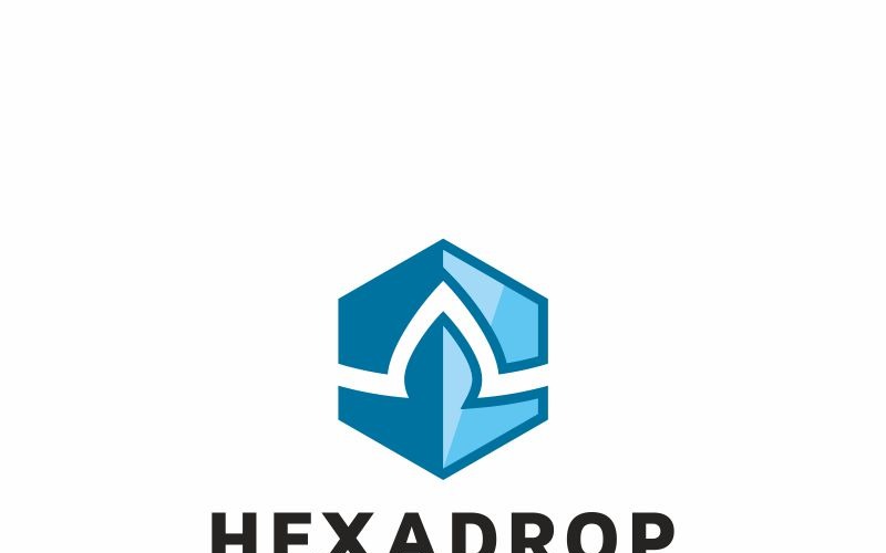Hexagon Drop Logo Template