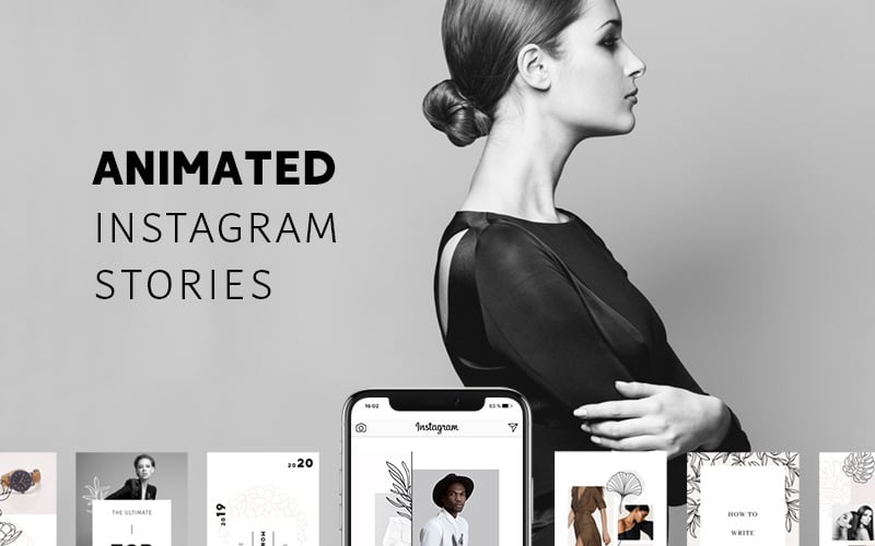 Histoires Instagram ANIMÉES - Modèle de médias sociaux purs