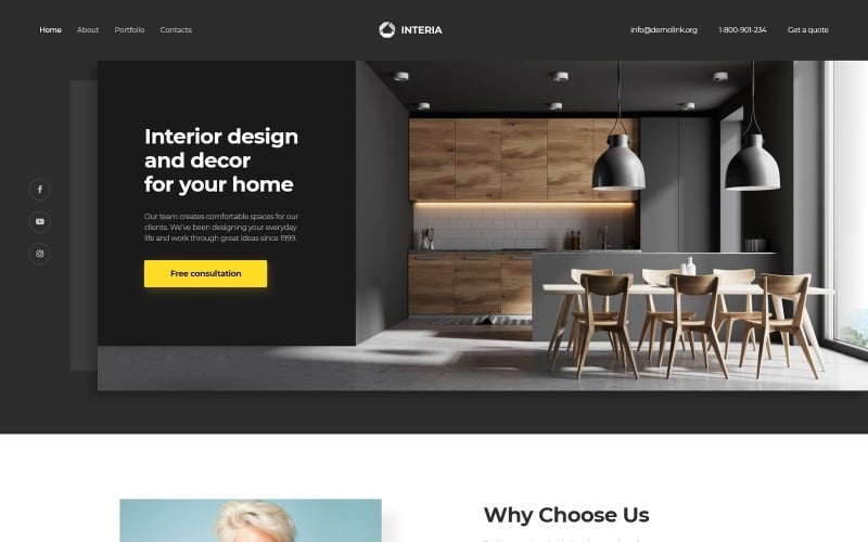 Interia - Design One Page Kreative HTML-Landingpage-Vorlage