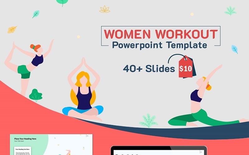 Modelo de PowerPoint para mulheres malhando