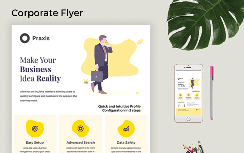 Download Фирменный стиль "Praxis Corporate Flyer PSD - Corporate Identity Template" / Praxis Corporate Flyer PSD - Corporate Identity Template - Фирменный стиль на тему графика burger business car corporate customizable easy editable elegant fashion fitness flyer food free font girl gym kitchen letter mobile offer