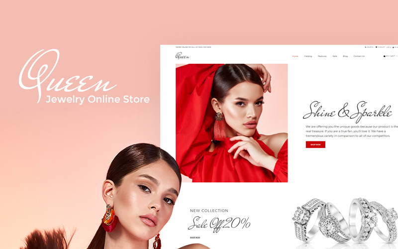 Queen - Jewelry Clean Online Store Shopify-thema