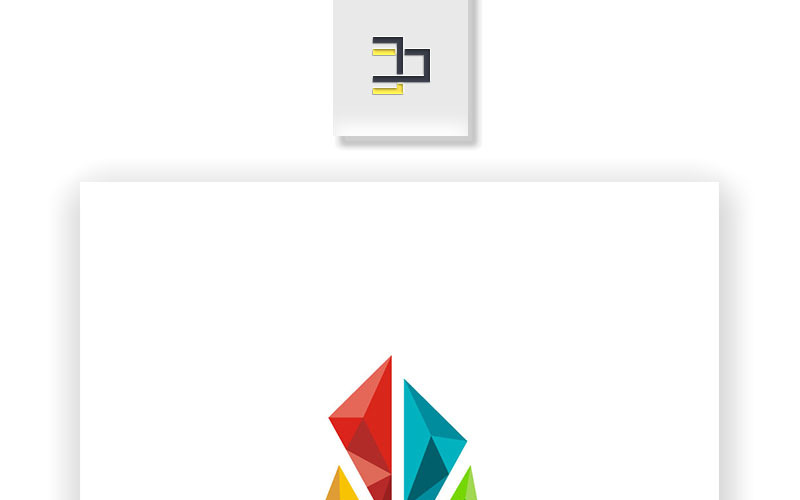 Download Шаблон логотипа "Rainbow Diamond Logo Template" / Rainbow Diamond Logo Template - Шаблон логотипа на тему графика rainbow,modern,diamond,business,profesional,playfull,3d,abstract