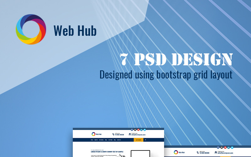 WebHub - Multifunctionele PSD-sjabloon voor het ontwerpen van websites