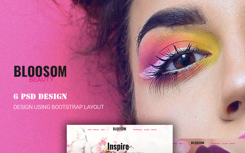 Download PSD шаблон "BlossomBeauty - Multipurpose Beauty PSD Template" / BlossomBeauty - Multipurpose Beauty PSD Template - PSD шаблон на тему красота template theme psd photoshop beauty