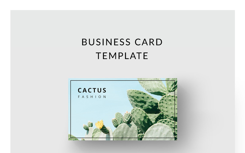 Download Фирменный стиль "Cactus Business Card - Corporate Identity Template" / Cactus Business Card - Corporate Identity Template - Фирменный стиль на тему графика business card template name personal minimalist minimalism clean simple modern female feminine corporate design print calling visiting cactus plant creative