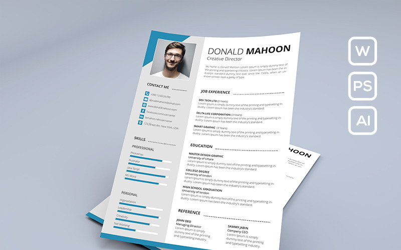 Download Резюме "Donald Mahoon - Resume Template" / Donald Mahoon - Resume Template - Резюме на тему графика 