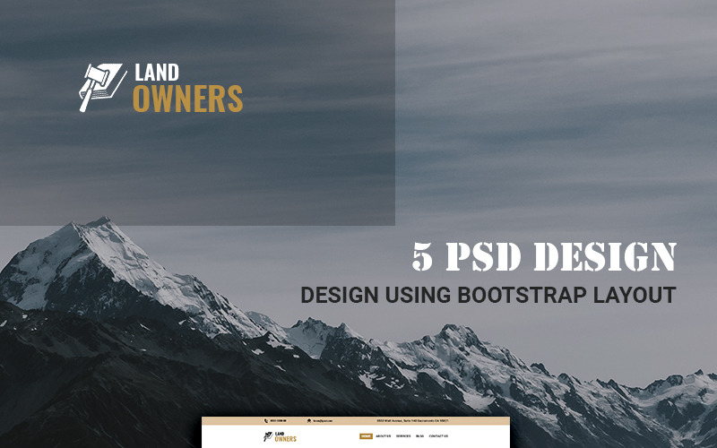 Download PSD шаблон "LandOwners - Multipurpose Property Dealing PSD Template" / LandOwners - Multipurpose Property Dealing PSD Template - PSD шаблон на тему недвижимость land owners brokers buy sell agents selling projects real estate agency realtors properties dealing management house homes apartment psd templates