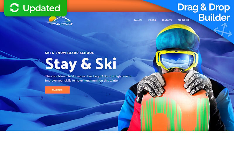 Mountain - Шаблон целевой страницы школы сноубординга