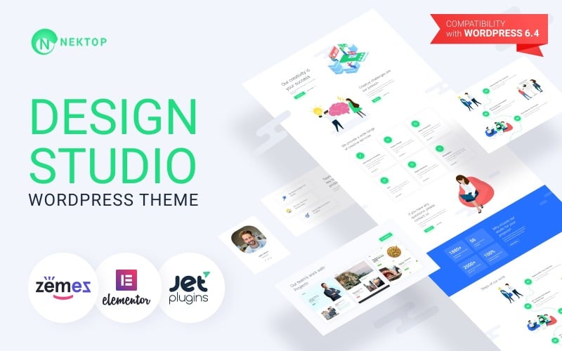 Nektop - Design Studio WordPress Elementor Theme for Web Design Company Website