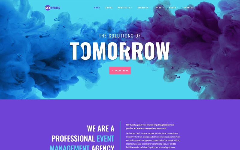 SkyEvents - Modello di sito Web HTML Bootstrap creativo multipagina per eventi