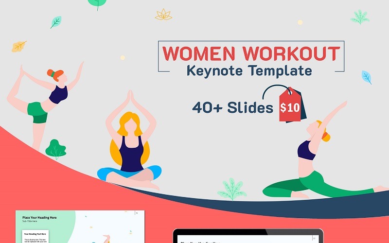 Women Workout - шаблон Keynote