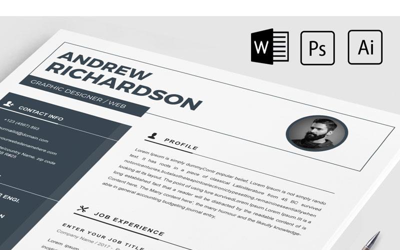 Download Резюме "Andrew Richardson Resume Template" / Andrew Richardson Resume Template - Резюме на тему графика 