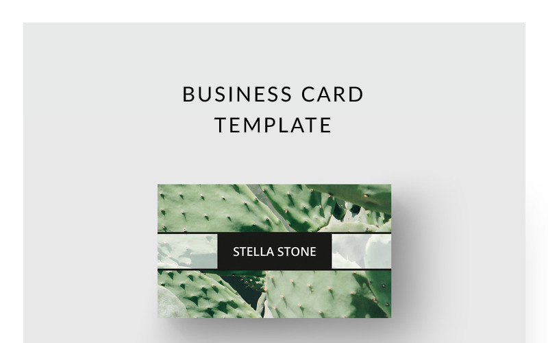 Download Фирменный стиль "Cactus Business Card - Corporate Identity Template" / Cactus Business Card - Corporate Identity Template - Фирменный стиль на тему графика business card template name personal minimalist minimalism clean simple modern female feminine corporate design print calling visiting cactus plant creative
