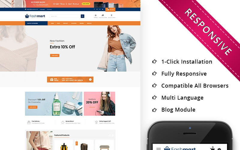 Fashmart - La plantilla OpenCart receptiva de Mega Store