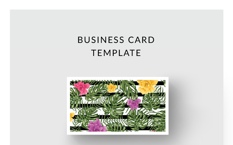 Download Фирменный стиль "Flowers Business Card - Corporate Identity Template" / Flowers Business Card - Corporate Identity Template - Фирменный стиль на тему графика business card template name personal minimalist minimalism clean simple modern female design print calling visiting beauty flowers floral tropical stripes