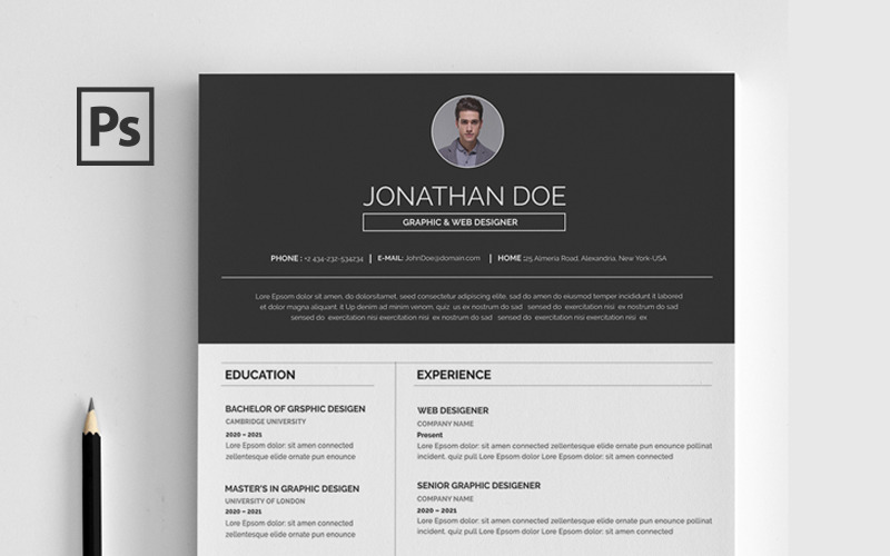 Download Резюме "Jonathan Doe CV Resume Template" / Jonathan Doe CV Resume Template - Резюме на тему графика cv template design elegant letter minimal minimalist modern resume professional templates simple swiss templateundefined