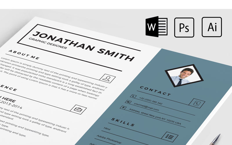Download Резюме "Jonathan Smith Resume Template" / Jonathan Smith Resume Template - Резюме на тему графика 
