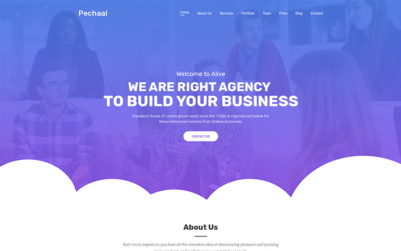 Pechaal - One Page Agency PSD-sjabloon
