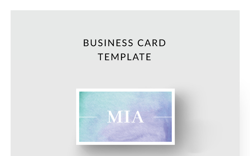 Download Фирменный стиль "Purple Watercolor Business Card - Corporate Identity Template" / Purple Watercolor Business Card - Corporate Identity Template - Фирменный стиль на тему графика business card template name personal minimalist minimalism clean simple modern female feminine corporate design print calling visiting beauty watercolor watercolour