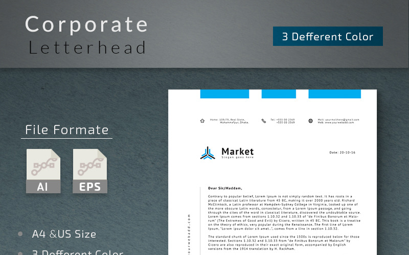 Download Фирменный стиль "Simple Letterhead - Corporate Identity Template" / Simple Letterhead - Corporate Identity Template - Фирменный стиль на тему графика 