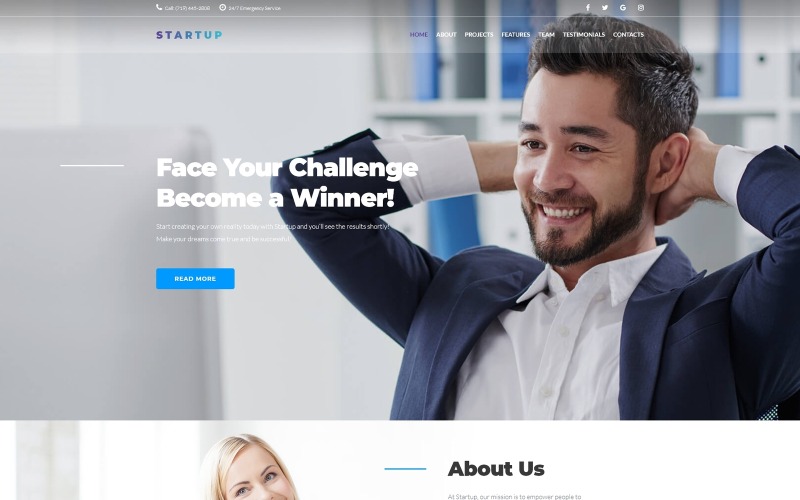 Startup - Modèle Joomla propre pour entreprise en démarrage