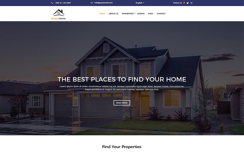 Sweet Home Real Estate PSD Template