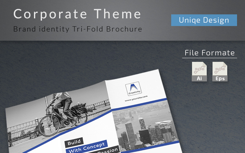 Download Фирменный стиль "Trifold Brochure - Corporate Identity Template" / Trifold Brochure - Corporate Identity Template - Фирменный стиль на тему графика a4 advertising agency blue branding brochure business clean company corporate creative customisable financial indesign marketing modern multipurpose print ready pro