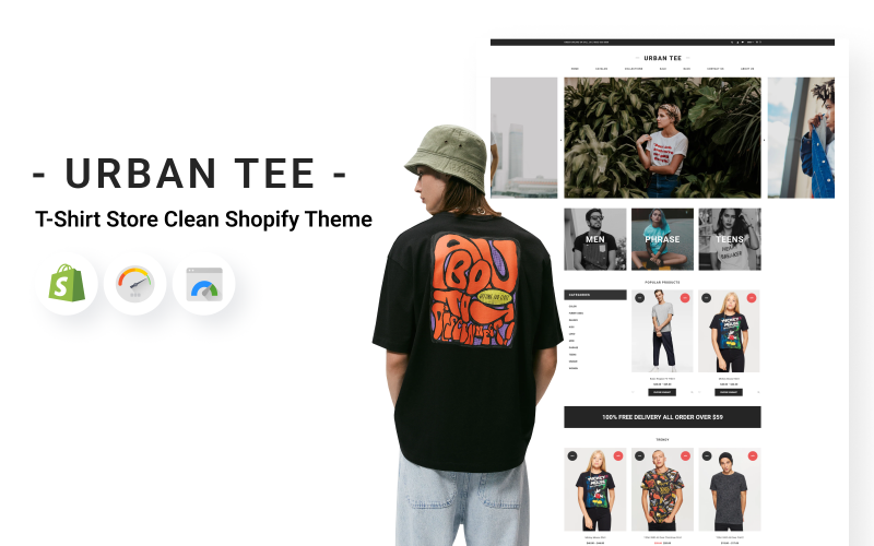 Urban Tee - T-shirtbutik Rent Shopify-tema