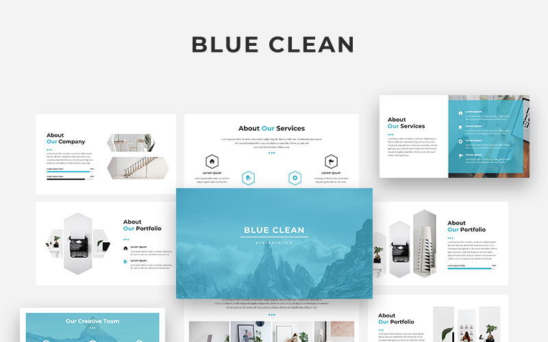 BlueClean - Creatieve PowerPoint-sjabloon
