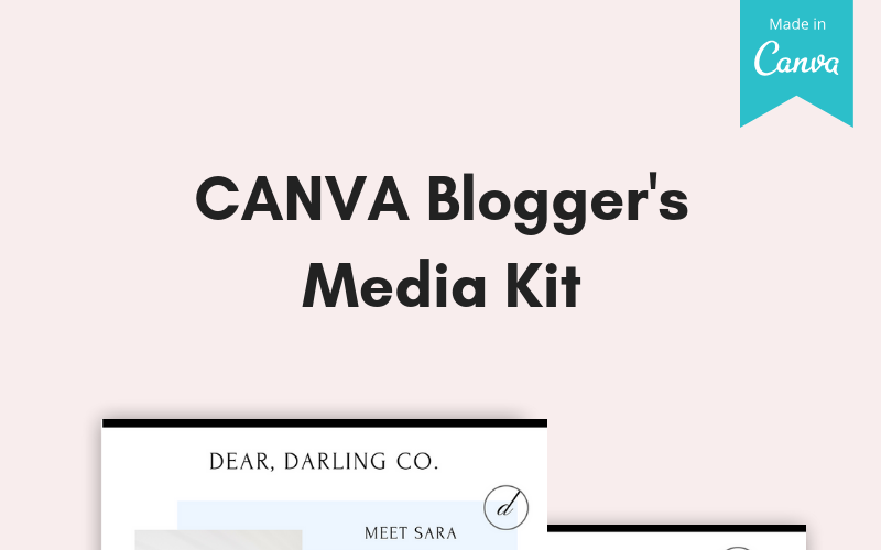 CANVA Bloggers Media Kit felhasználói felület elemei
