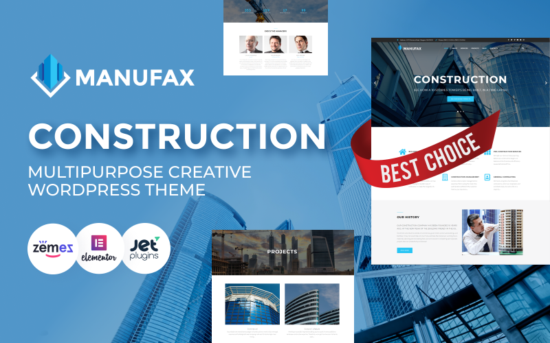 Manufax - Budowlany uniwersalny kreatywny motyw WordPress Elementor