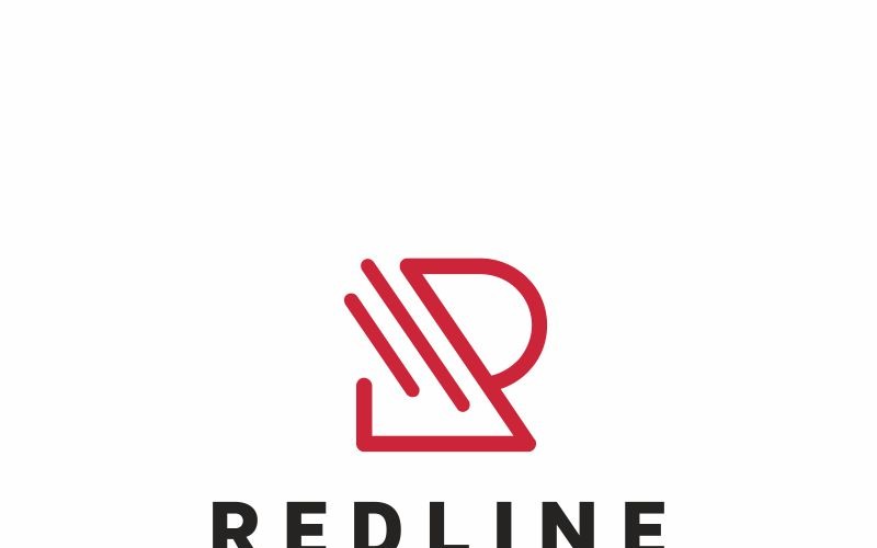 Modèle de logo de lettre R ligne rouge