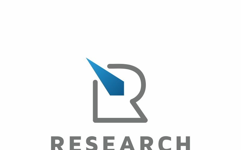Download Шаблон логотипа "Research R Letter Logo Template" / Research R Letter Logo Template - Шаблон логотипа на тему графика abstract arc blue bold dynamic letter magenta professional r rage round semi-circle alphabet brand branding business clean company duo tone