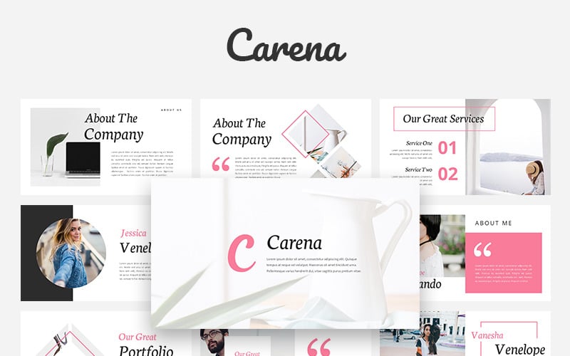 Carena Lookbook风格的PowerPoint模板