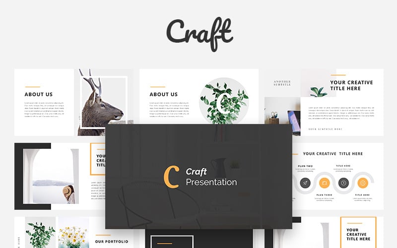 Craft Portfolio Sjablonen PowerPoint presentatie