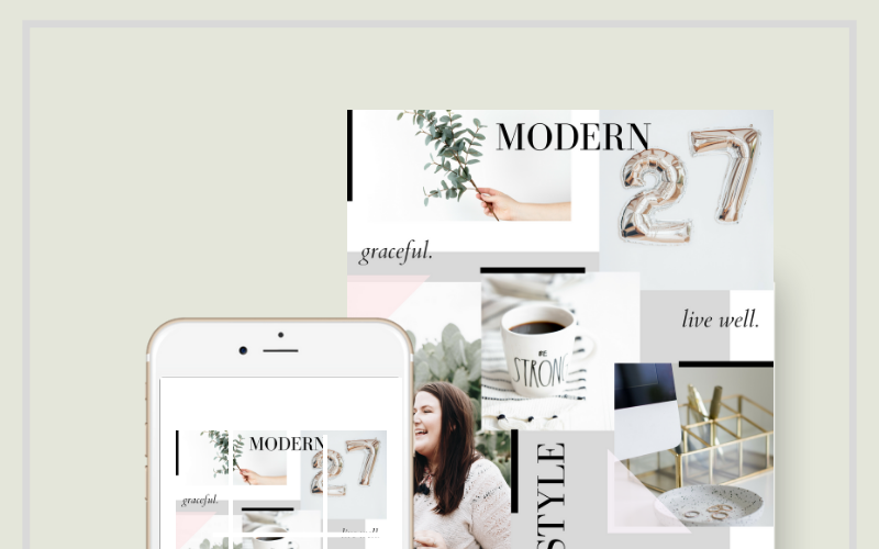 Instagram puzzel LILY sociale mediasjabloon