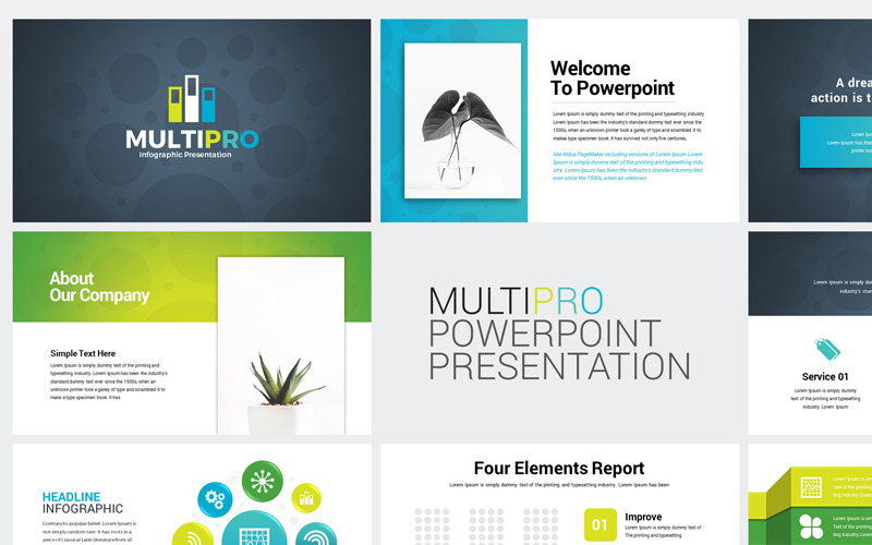 Modello di presentazione di affari Infografica PowerPoint