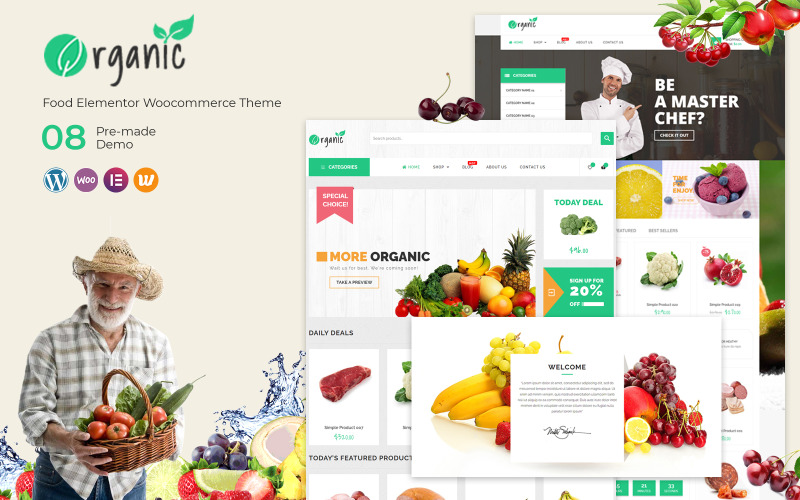 Organic - Food Elementor WooCommerce téma