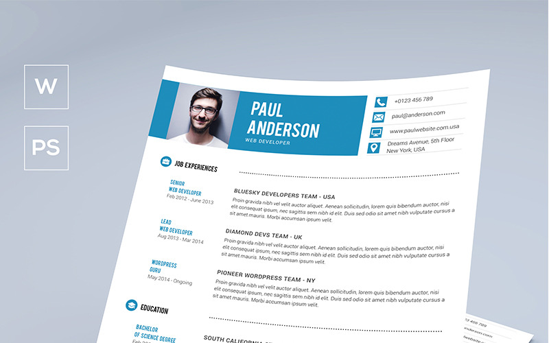 Download Резюме "Paul Anderson Resume Template" / Paul Anderson Resume Template - Резюме на тему графика 
